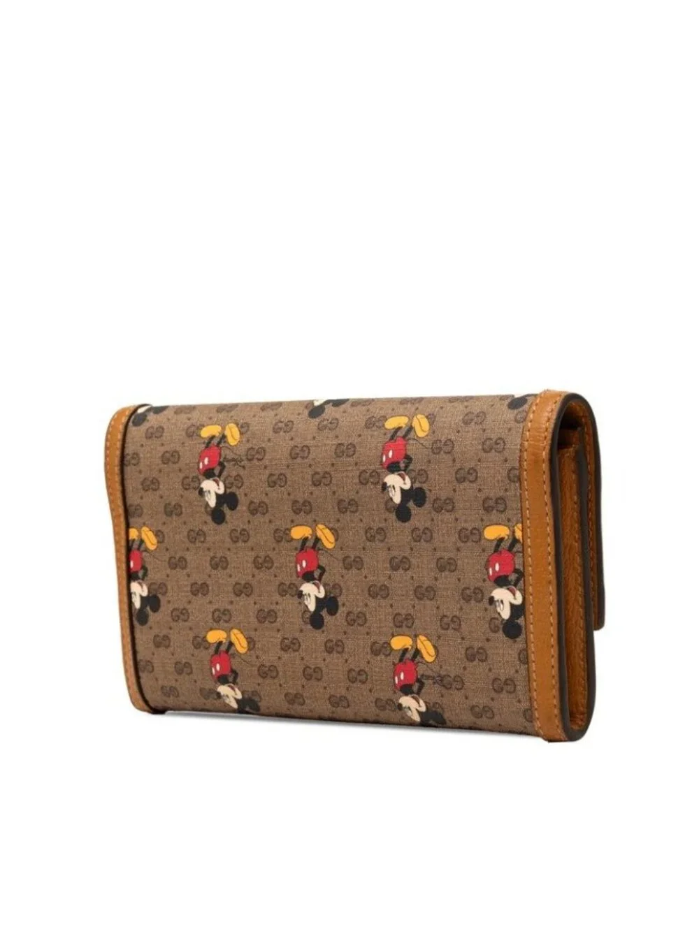 Gucci Disney Mini GG Supreme Mickey Mouse Continental Wallet Brown Leather - Picture 2 of 7
